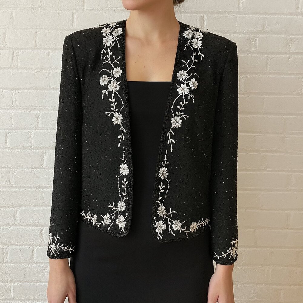Montage Collection by Mon Cheri Beaded Floral Evening Jacket (SP)